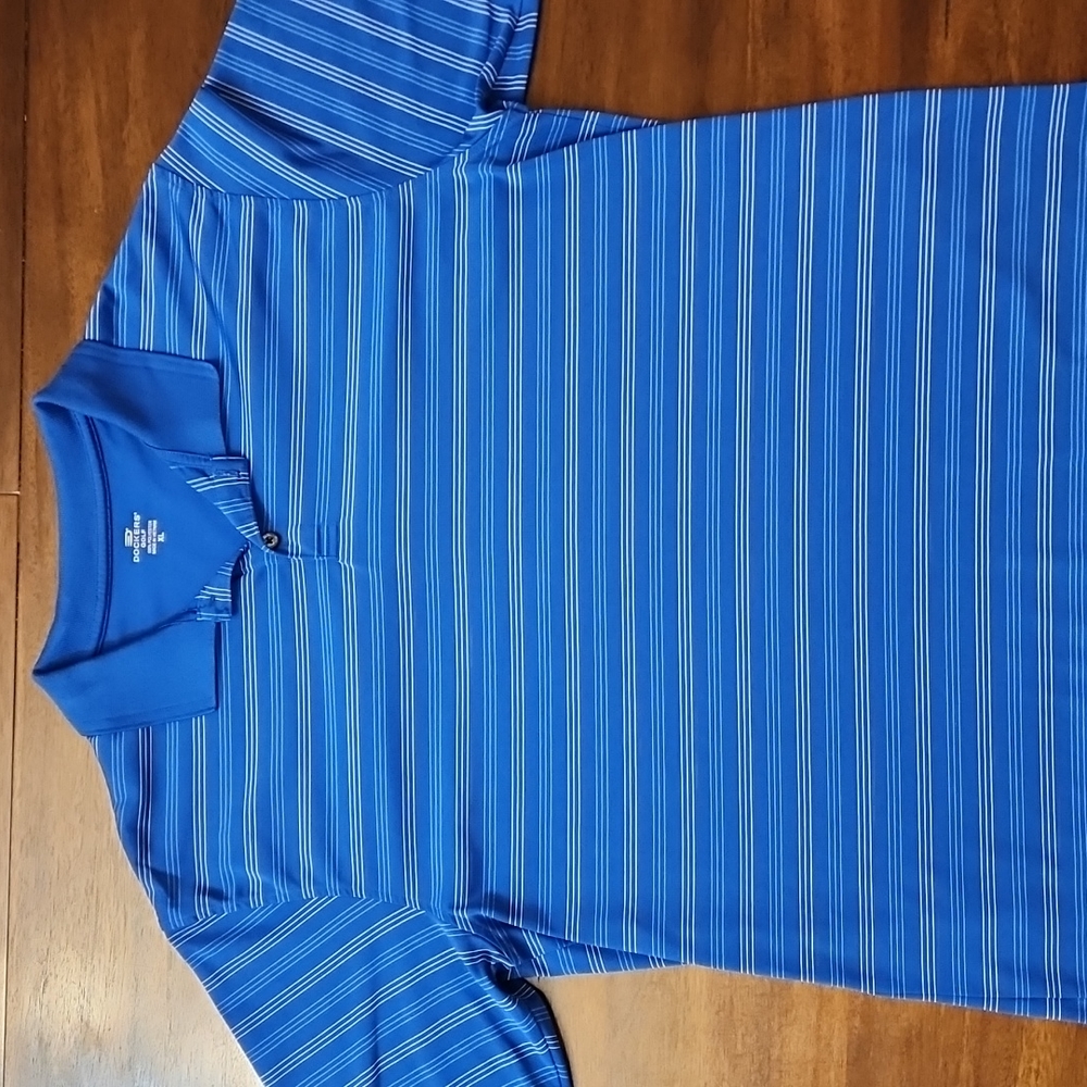Dockers Golf Men's XL Blue with White and Baby Blue Stripes